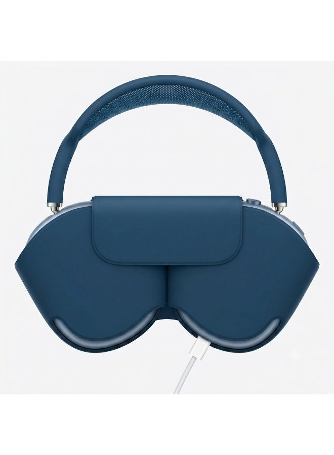 Max headphones identical to the original, with the same box, high-quality sound, and a microphone - blue. - Image 1
