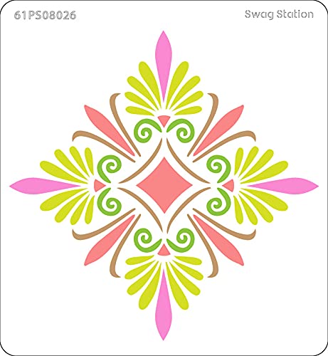 SWAGSTATION Mandala Art Stencil (6x6 Inch) - Large 7 Inch Plastic Stencil for Wall Painting and Drawing - Image 2