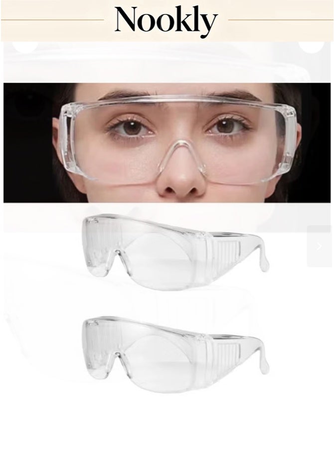 nookly Safety Goggles Anti Splash Dustproof Work Laboratory Glasses Eye Protection Labor Safety Glasses Clear Lenses 2pcs - Image 1