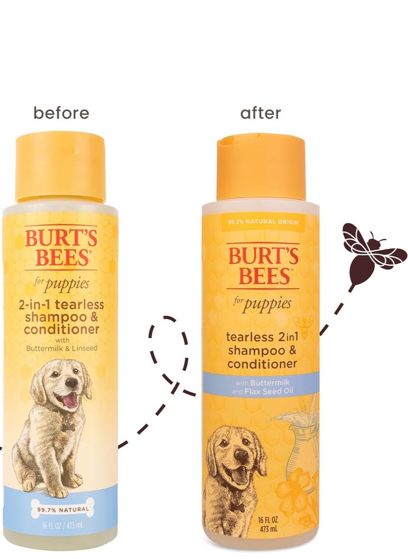 Burt's Bees - Burt'S Bees For Dogs Natural Tearless 2 In 1 Dog Shampoo And Conditioner 16 Oz - Image 1