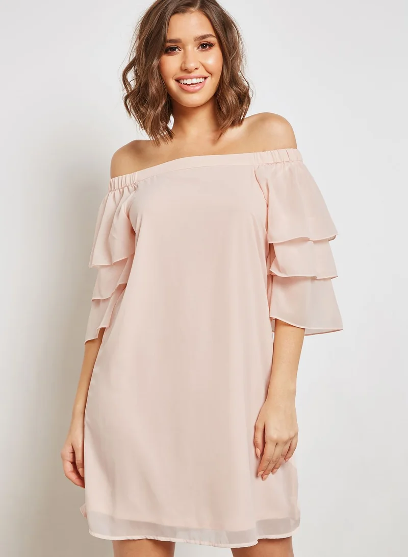 VERO MODA Bardot Layered Sleeve Dress