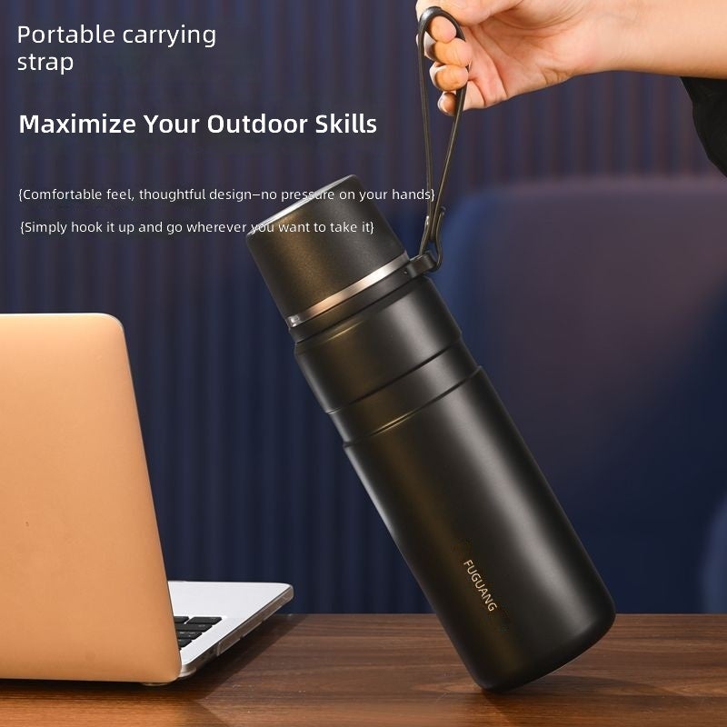 FUGUANG Large Capacity Insulated Water Bottle for Men, 316 Stainless Steel with Tea Separator and Dual Lids - Image 3