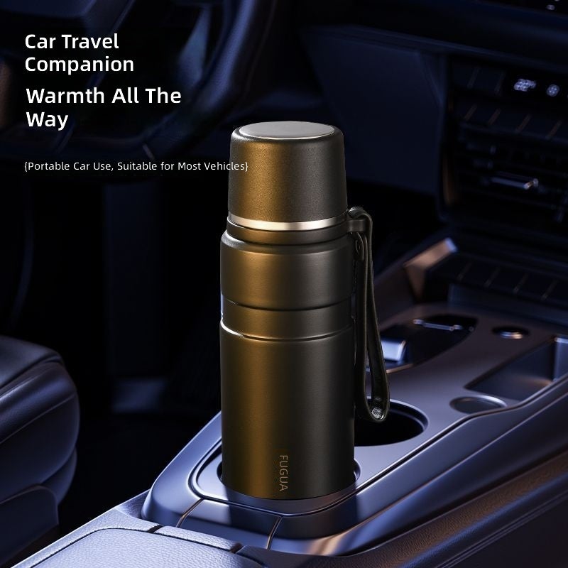 FUGUANG Large Capacity Insulated Water Bottle for Men, 316 Stainless Steel with Tea Separator and Dual Lids - Image 2
