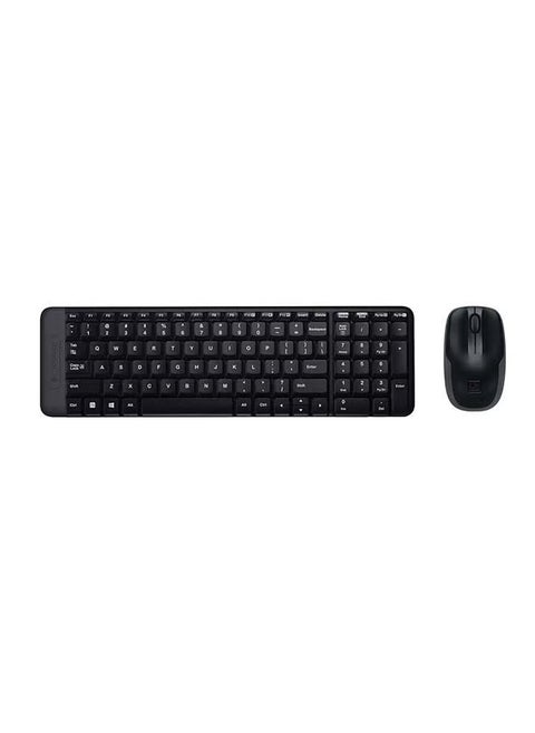 MK220 Space-Saving Wireless Keyboard and Mouse Combo Black