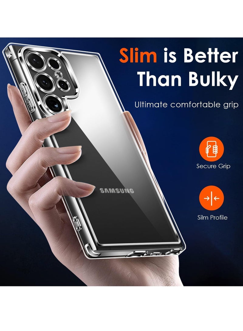 ELTRAZONE 3-in-1 Military Grade Case for Samsung Galaxy S24 Ultra 5G 6.8” – Slim, Clear Non-Yellowing Bumper, Full Coverage Tempered Glass Screen Protector (2 Pack) – Ultimate Shockproof & Scratch-Resistant Protection - Image 5