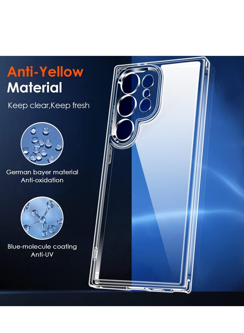 ELTRAZONE 3-in-1 Military Grade Case for Samsung Galaxy S24 Ultra 5G 6.8” – Slim, Clear Non-Yellowing Bumper, Full Coverage Tempered Glass Screen Protector (2 Pack) – Ultimate Shockproof & Scratch-Resistant Protection - Image 2