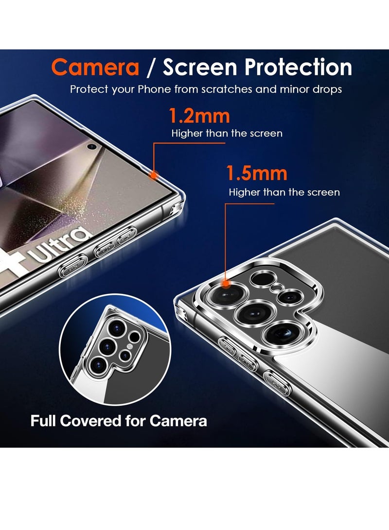 ELTRAZONE 3-in-1 Military Grade Case for Samsung Galaxy S24 Ultra 5G 6.8” – Slim, Clear Non-Yellowing Bumper, Full Coverage Tempered Glass Screen Protector (2 Pack) – Ultimate Shockproof & Scratch-Resistant Protection - Image 3
