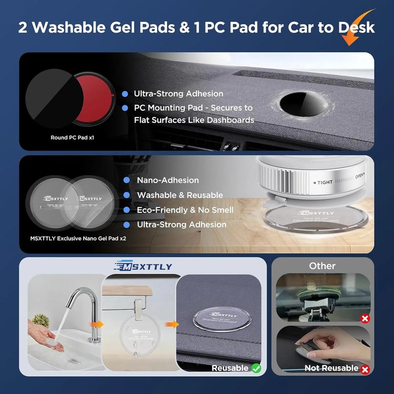 Vacuum Magnetic Phone Holder for Car Suction Cup Mount Adjustable 2026 Upgraded - Image 3