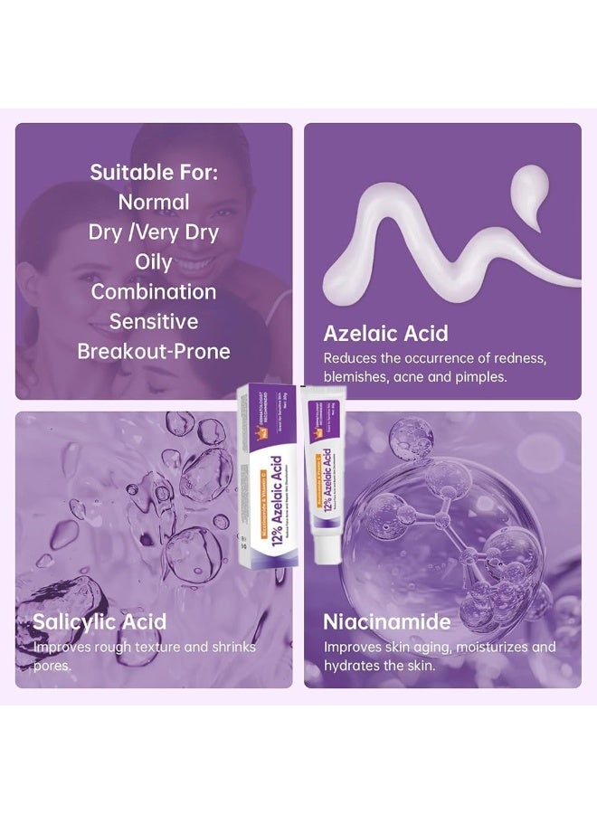 WEST MONTH Azelaic Acid Serum, 12% Azelaic Acid, Hyaluronic Acid & Niacinamide, Redness Relief Face, Moisturizing and Balance Excess Sebum, Reducing Blemish & Rosacea Acne, for Sensitive Skin - Image 4