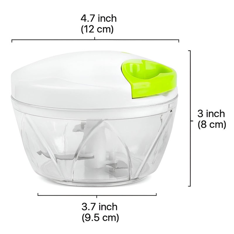 Manual Chopper - Efficient hand-powered food cutter and vegetable grinder with colorful interlocking blades, quick-pull operation, curved stainless steel blades, removable parts, and a non-slip base f - Image 5