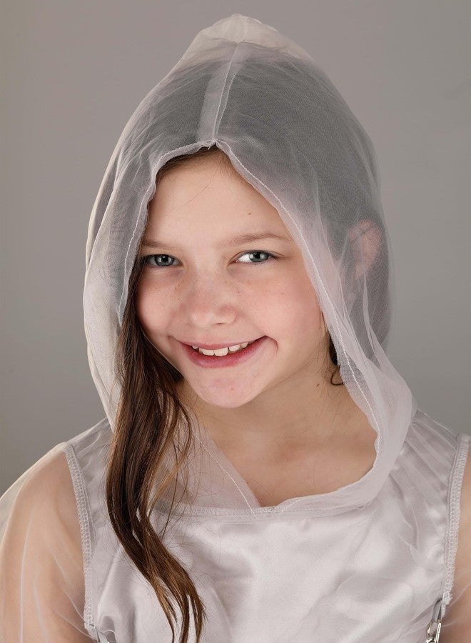 Fun Costumes Girl's Gossamer Haunted Ghost Costume | Kid's Haunted Beauty Ghostly Dress | Girl's Victorian Ghost Costume - Large, White - Image 5