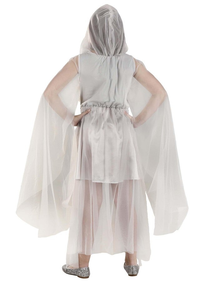 Fun Costumes Girl's Gossamer Haunted Ghost Costume | Kid's Haunted Beauty Ghostly Dress | Girl's Victorian Ghost Costume - Large, White - Image 4