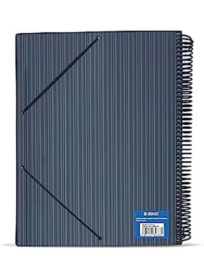 Maxi Spiral Display Book 40 Pocket Black Clear Pockets Book File Folder Document Presentation Organizer For Portfolio Music Artwork Display For School Business Office - Image 2