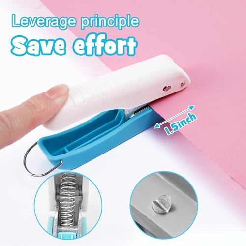 UCEC 3 Pack Paper Craft Hole Punch Shapes, 1/4 Inch Single Hole Puncher for Crafts, Small Handheld Circle Star Hole Punch Heart Hole Punches, 3 Heart Star Hole Puncher for Tags Clothing Ticket - Image 3