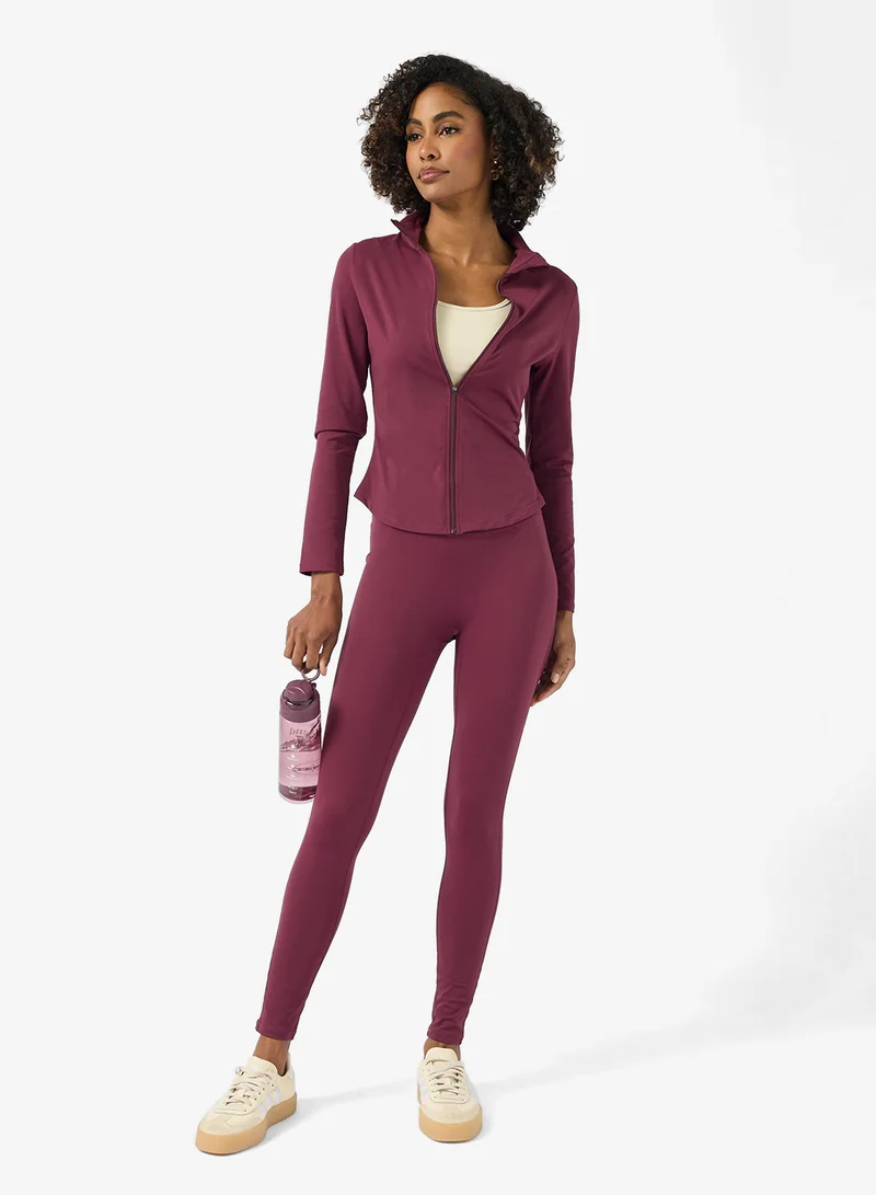 FRWD Sculpting Training Zip Up Top & Flared Legging Set