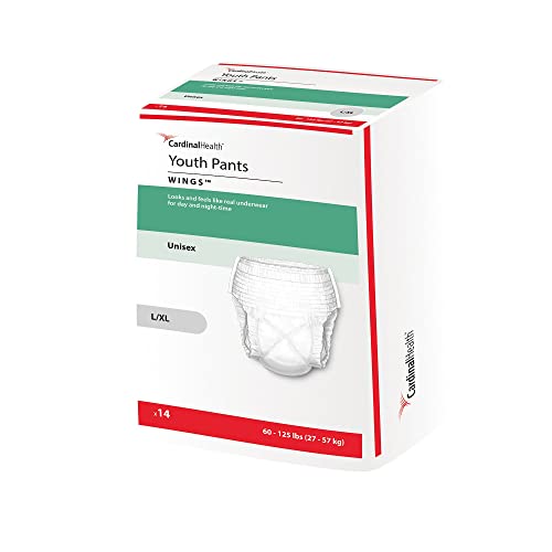 Curity Cardinal Health Wings Youth Youth Absorbent Underwear Large/X-Large 60 to 125 lbs. 70074A, 56 Ct - Image 4