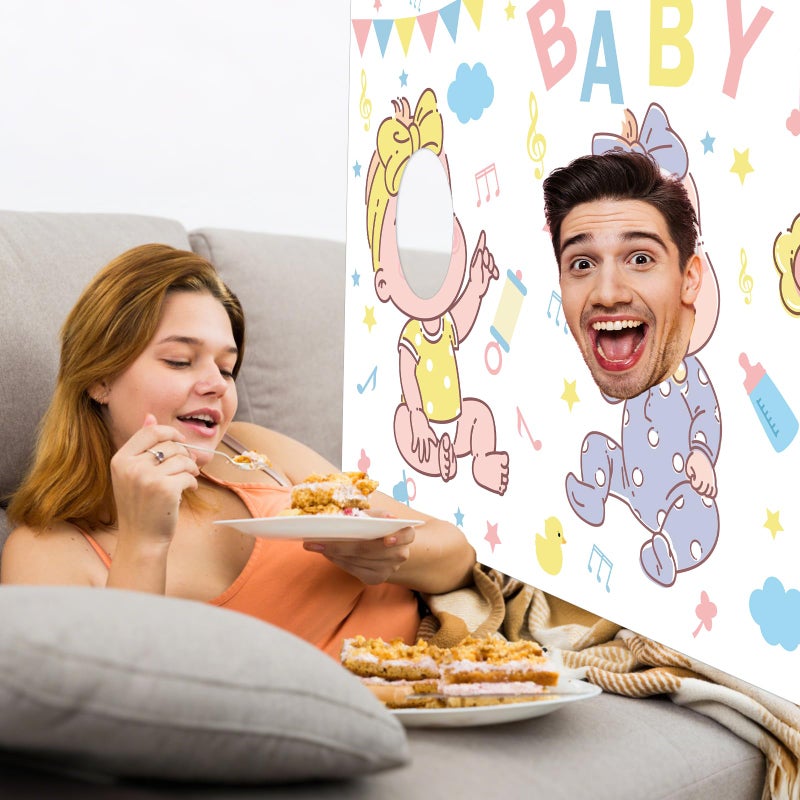 Oitnlaughter Baby Shower Games Backdrop Feed Me Baby Shower Game Party Background Who is The Babys Daddy Games Banner Funny Bridal Party Activities Photo Booth Props for Newborn Gender Reveal Party Favor Supplies - Image 5