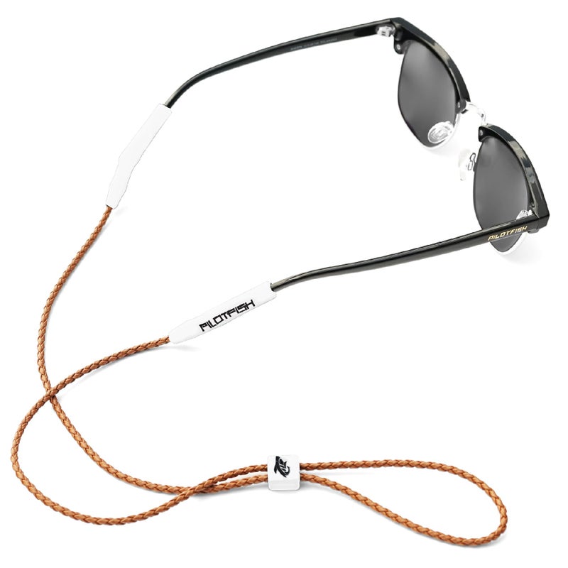Pilotfish Leather Sunglasses Strap - Glasses Retainer Cord for Men or Women, Secure Chain Eyeglass or Sunglass Holder (Pelican) - Image 1