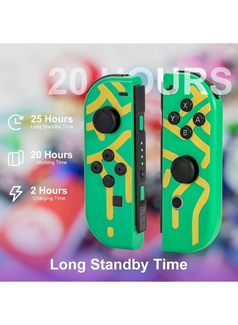 Sweet seven Wireless Joy-Cons for Nintendo Switch - Green L/R Controllers with Wake-up, Screenshot, Dual Vibration - Image 4