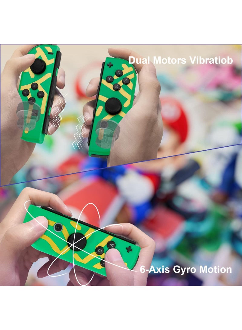 Sweet seven Wireless Joy-Cons for Nintendo Switch - Green L/R Controllers with Wake-up, Screenshot, Dual Vibration - Image 3