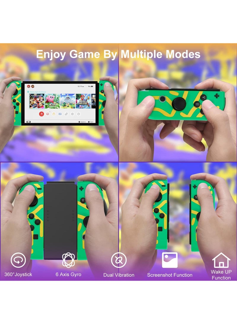 Sweet seven Wireless Joy-Cons for Nintendo Switch - Green L/R Controllers with Wake-up, Screenshot, Dual Vibration - Image 5