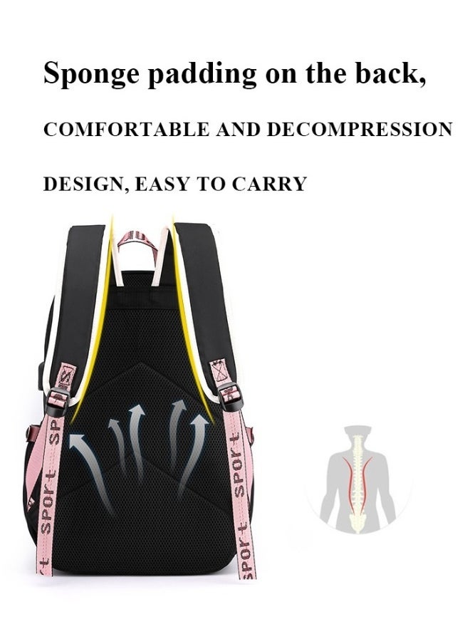 Generic Blackpink Backpacks School Laptop Backpacks Lisa Rose Jisoo Jennie Shouler Bag USB Charging Backpacks Blackpink Casual Hiking Daypacks Book Bag  - Image 2