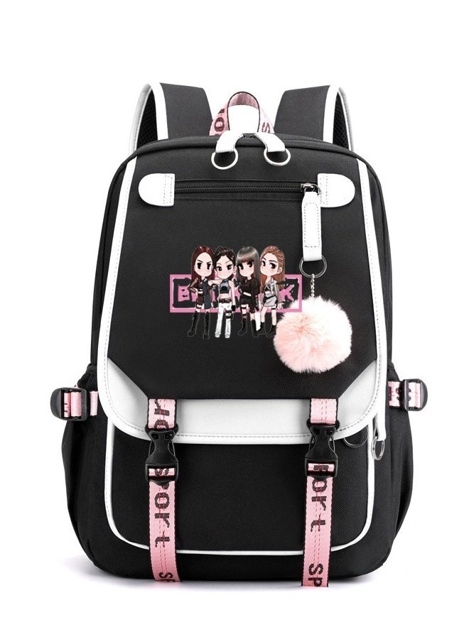 Generic Blackpink Backpacks School Laptop Backpacks Lisa Rose Jisoo Jennie Shouler Bag USB Charging Backpacks Blackpink Casual Hiking Daypacks Book Bag  - Image 1