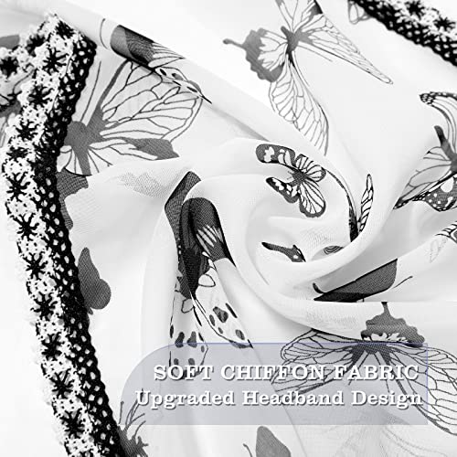 Molans 3Pcs Floral Head Scarf, Chiffon Hair Bandanas Kerchief, Vintage Boho Hair Scarf for Women Girls - Image 5