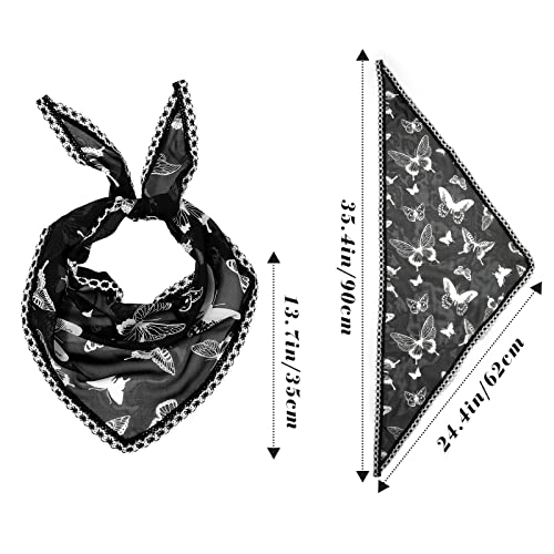 Molans 3Pcs Floral Head Scarf, Chiffon Hair Bandanas Kerchief, Vintage Boho Hair Scarf for Women Girls - Image 3