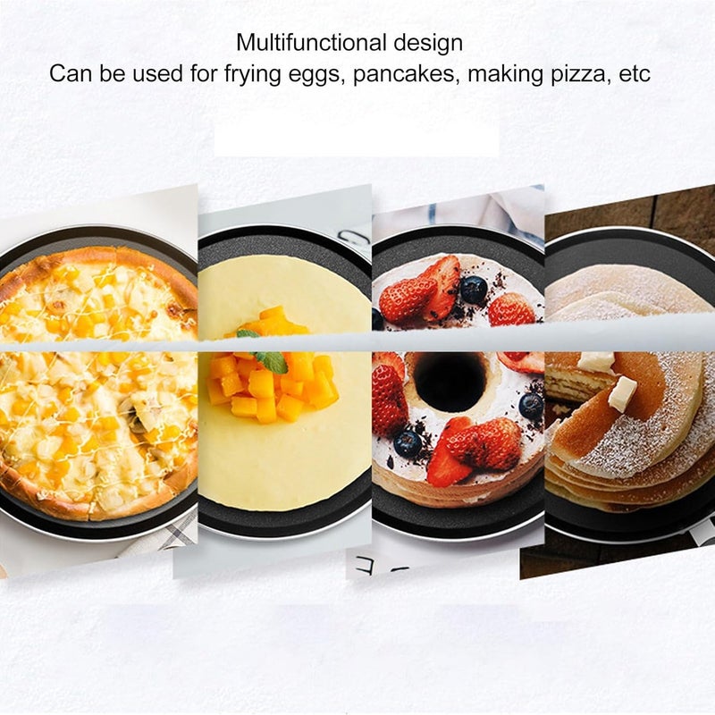 Aluminum Nonstick Crepe Pancake Pan - High Edge Round Griddle for Gas Stove Top - Suitable for All Kitchens - Image 2