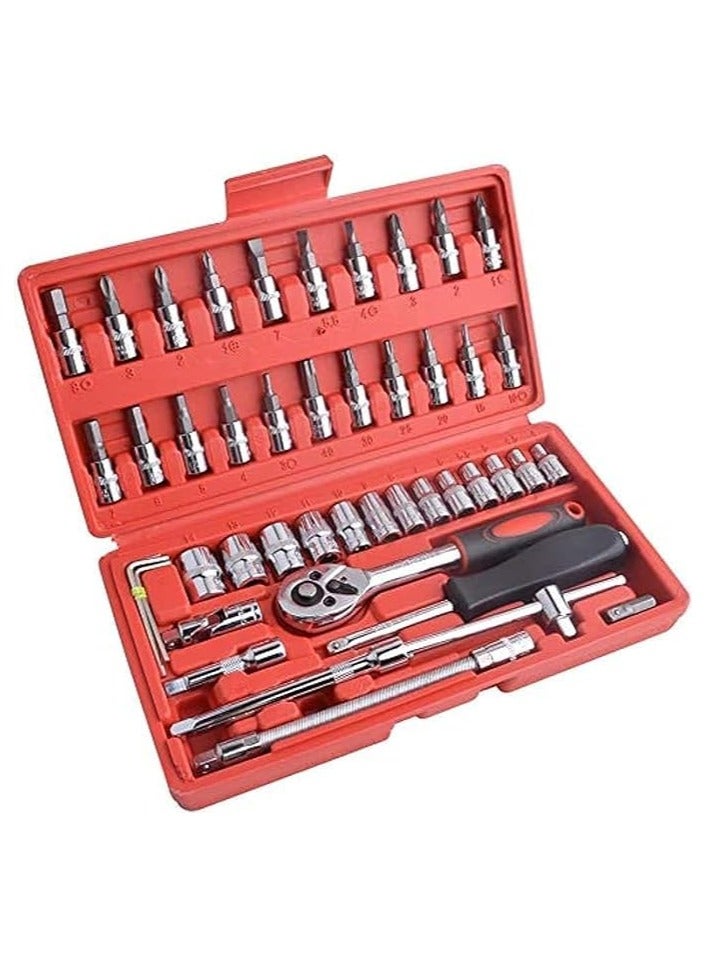 46pcs Manual Machine Auto Repair Combination Tool Set – Essential Kit for Every Handyman  - Image 1