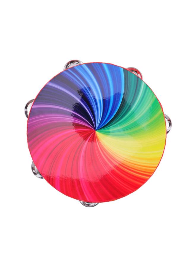 Generic 8 Inch Double Row Tambourine Fashionable Beating Drum for Adult and Children (Rainbow Color) 