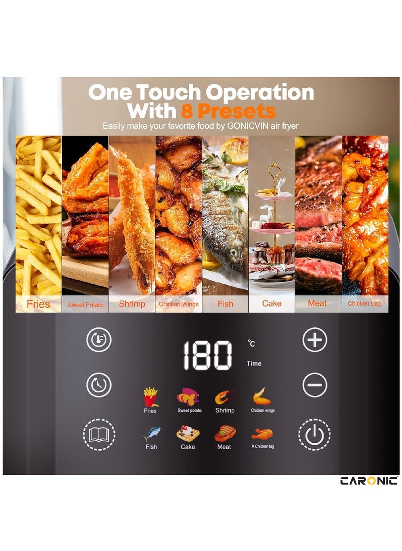 Air Fryer 8L Air Fryer With Digital Display And Overheating Protection High Speed 360°Air Circulation Uses Little or No Oil Cooking