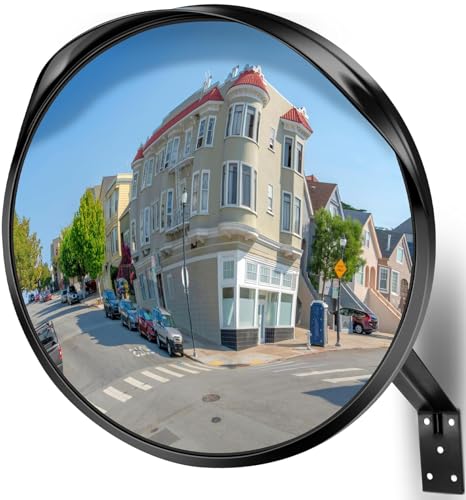 Angooni 16" Convex Driveway Mirror, Upgrade Wide Angle View, Adjustable Blind Spot Mirror, Traffic Mirrors, Security Mirrors Indoor and Outdoor, Parabolic Safety Mirrors - Image 1