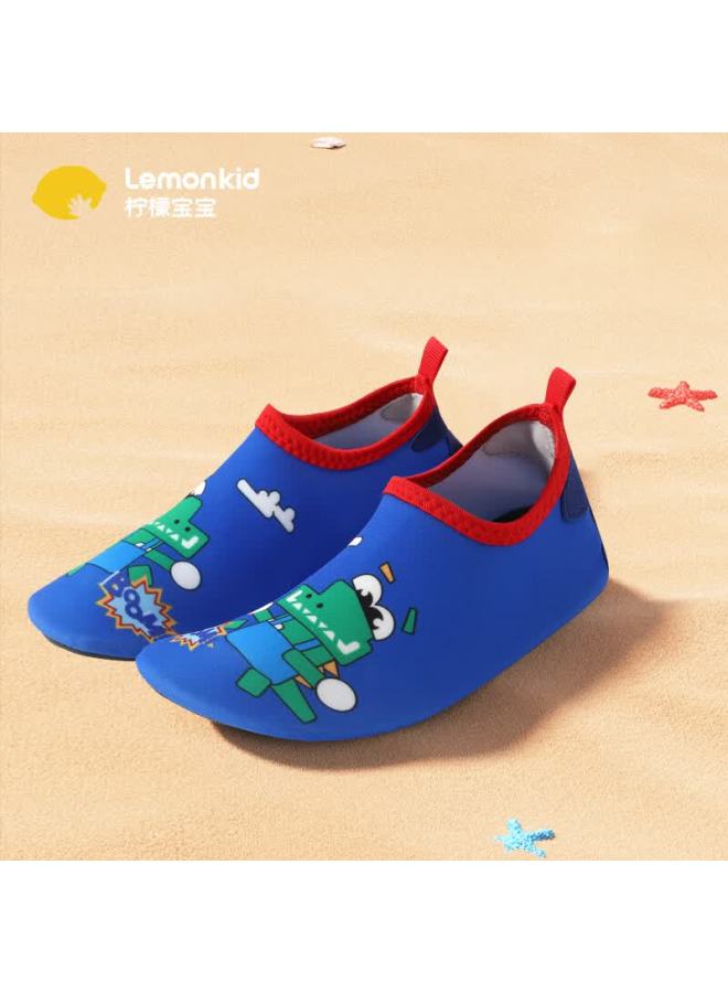 Lemonkid Children's Beach Shoes, Water Park Diving Swimming Shoes, Boys And Girls Soft-soled Slippers, Oriental Blue Dinosaur, Size 30/31 - Image 2
