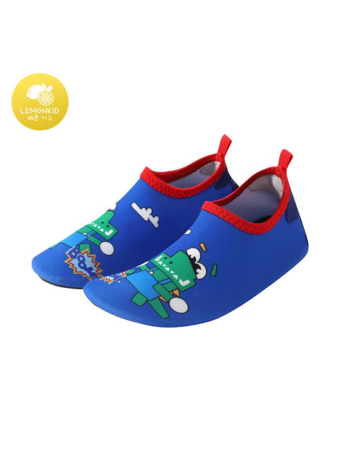 Lemonkid Children's Beach Shoes, Water Park Diving Swimming Shoes, Boys And Girls Soft-soled Slippers, Oriental Blue Dinosaur, Size 30/31 - Image 1
