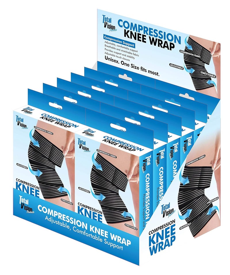 Total Vision Products BlackGray Adjustable Compression Knee Wrap for Health - Image 4