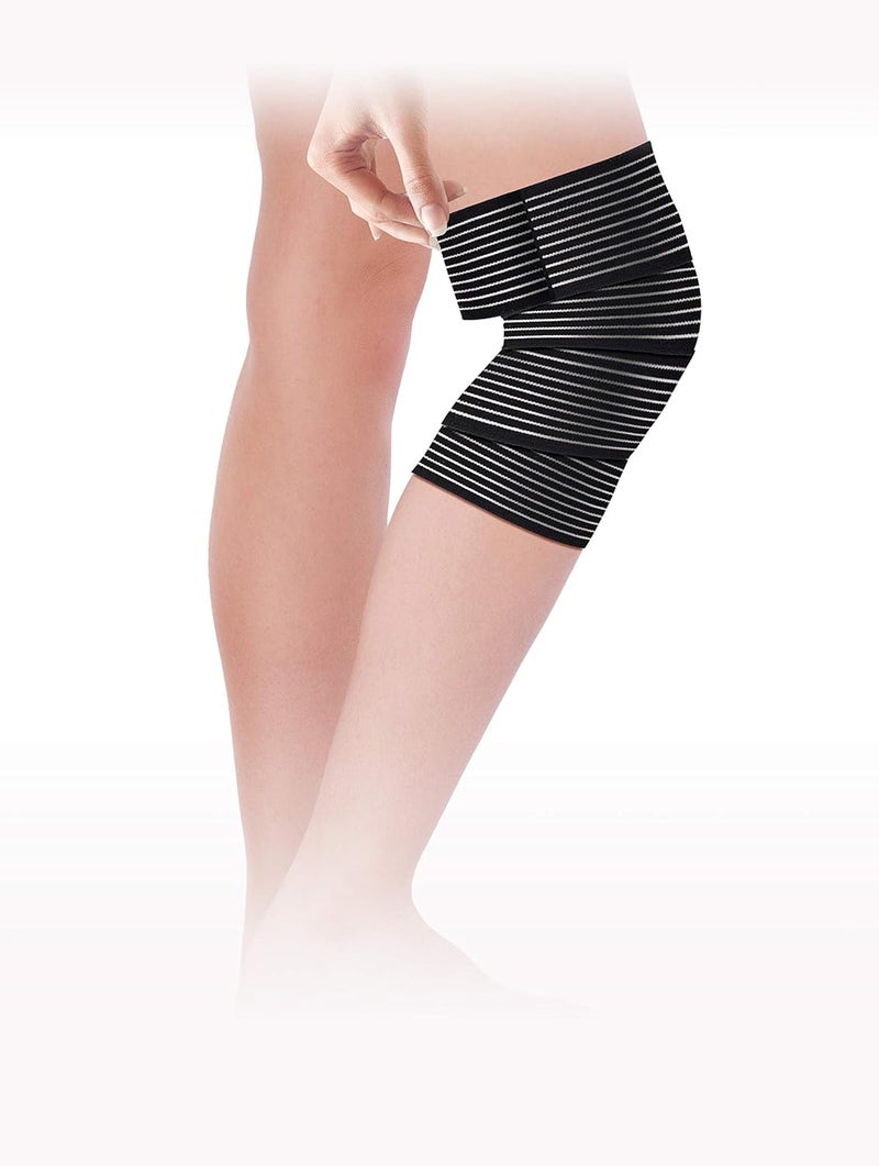 Total Vision Products BlackGray Adjustable Compression Knee Wrap for Health - Image 3