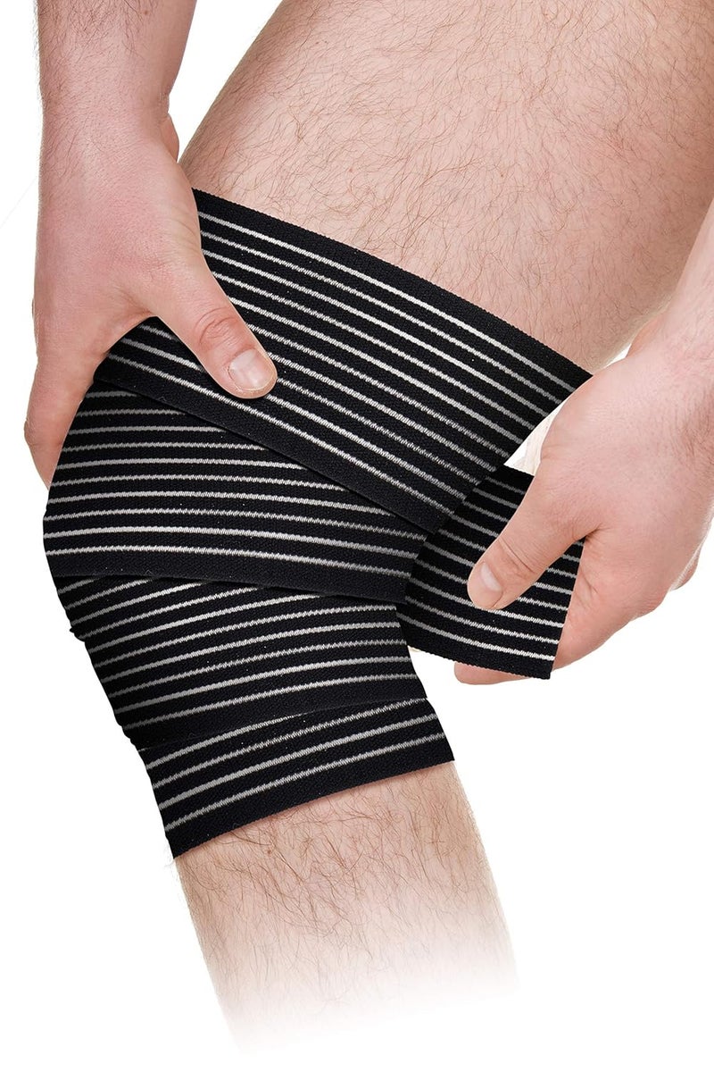 Total Vision Products BlackGray Adjustable Compression Knee Wrap for Health - Image 1