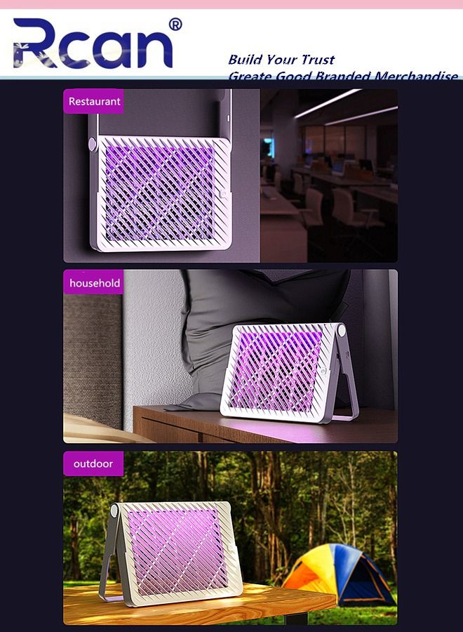 Rcan 2 In 1 Plug In LED UV Mosquito Killer Lamp Indoor and Outdoor Floor and Wall Mount Waterproof Bug Trap Rechargeable Ultra Quiet Mosquito Trap Light for Home Terrace Courtyard Garden Camping  - Image 4