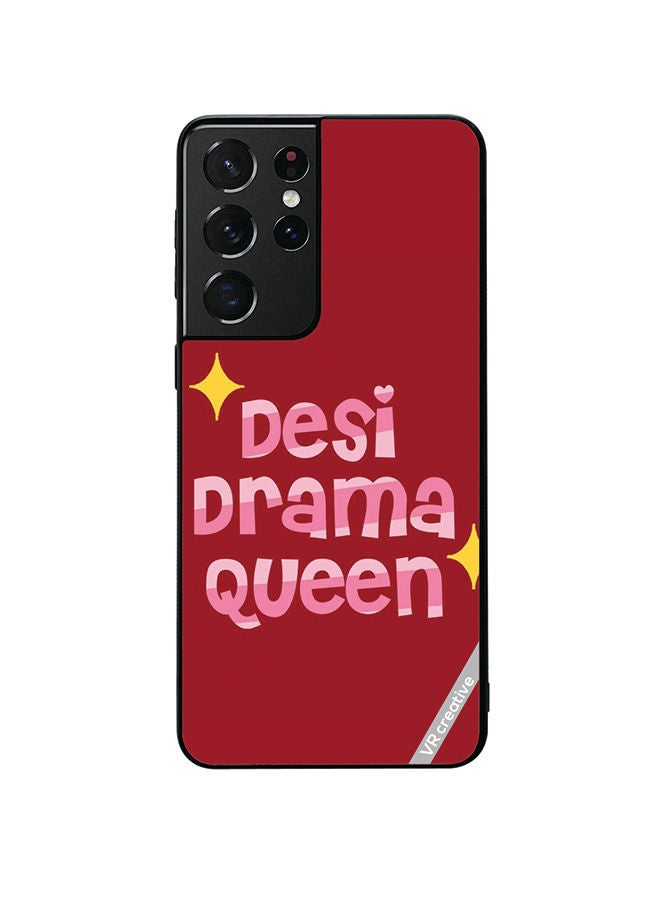 VR CREATIVE Protective Case Cover For Samsung Galaxy S21 Ultra 5G Desi Drama Queen Design Multicolour - Image 1