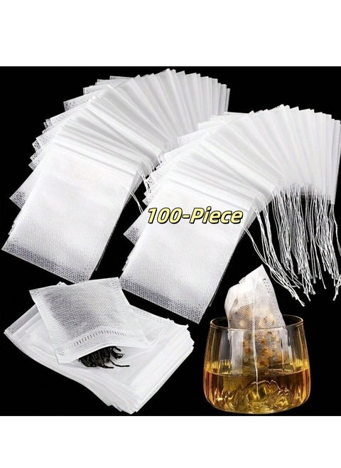 100Pcs Disposable Drawstring Tea Bags – Empty Fillable Filters for Loose Leaf Tea – 2 Sizes
