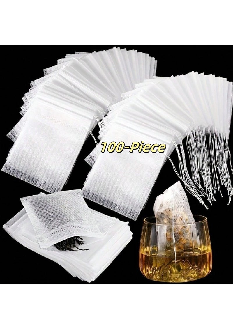 100Pcs Disposable Drawstring Tea Bags – Empty Fillable Filters for Loose Leaf Tea – 2 Sizes
