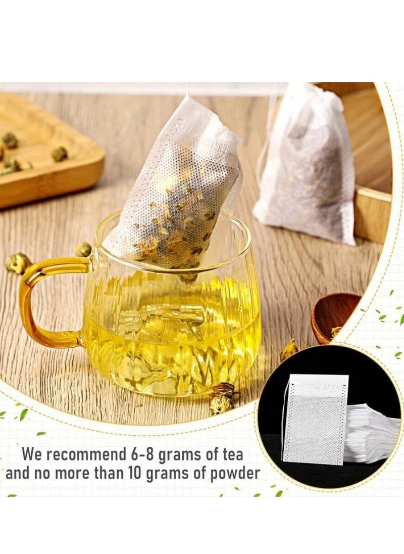 100Pcs Disposable Drawstring Tea Bags – Empty Fillable Filters for Loose Leaf Tea – 2 Sizes