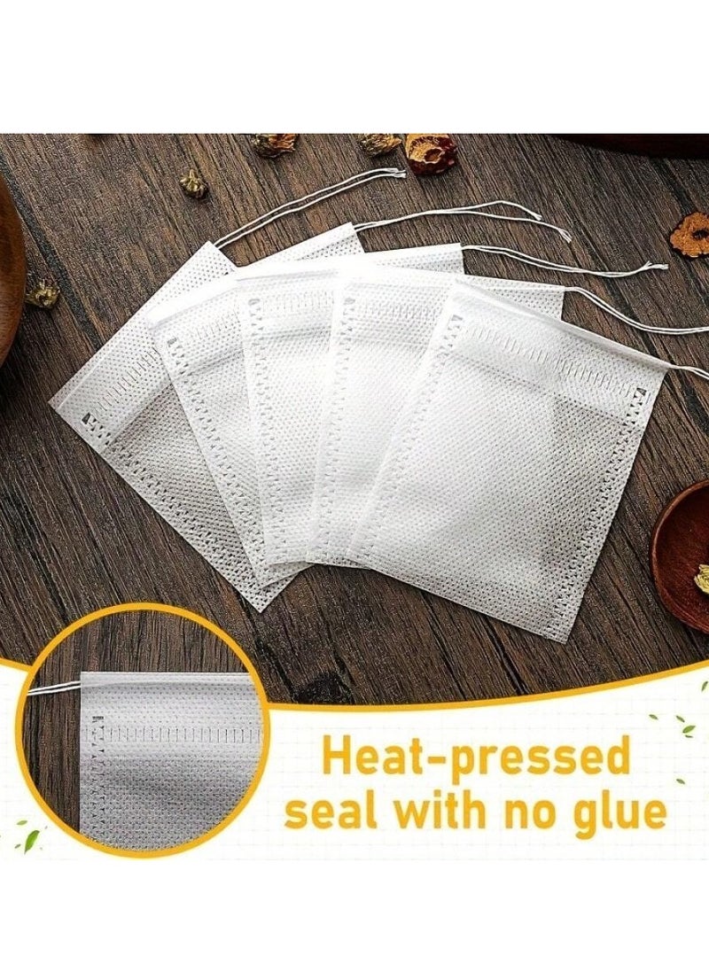 100Pcs Disposable Drawstring Tea Bags – Empty Fillable Filters for Loose Leaf Tea – 2 Sizes
