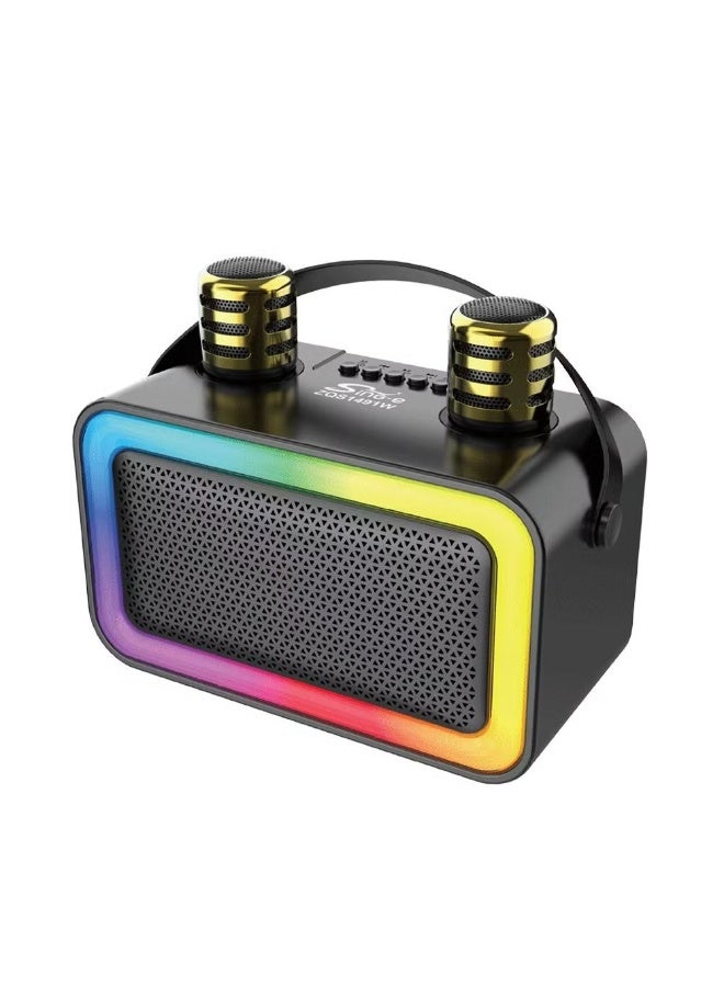 سينجي جهاز كاريوكي محمول يعمل بتقنية البلوتوث مع ميكروفونين لاسلكيين للأطفال والبالغين، ومكبر صوت صغير يعمل بتقنية البلوتوث مع ميكروفونين لاسلكيين للمنزل والحفلات الخارجية - Image 1