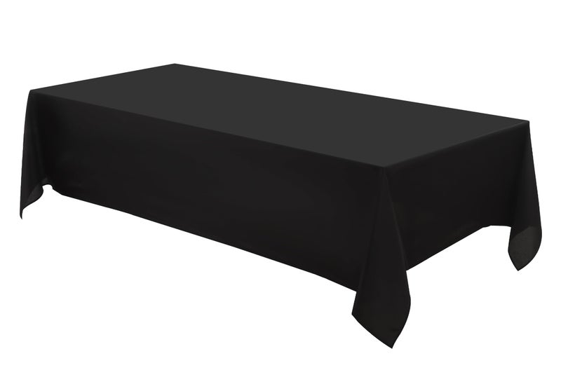 Aocoz Rectangle Tablecloths 60x84 Inch 1 Pack Black Tablecloth Washable Decorative Linen Polyester Table Cloths for Dining Table Banquets Buffet Parties and Wedding