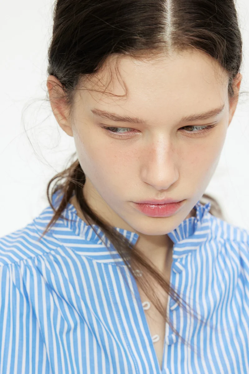 اتش اند ام Frilled-collar cotton blouse