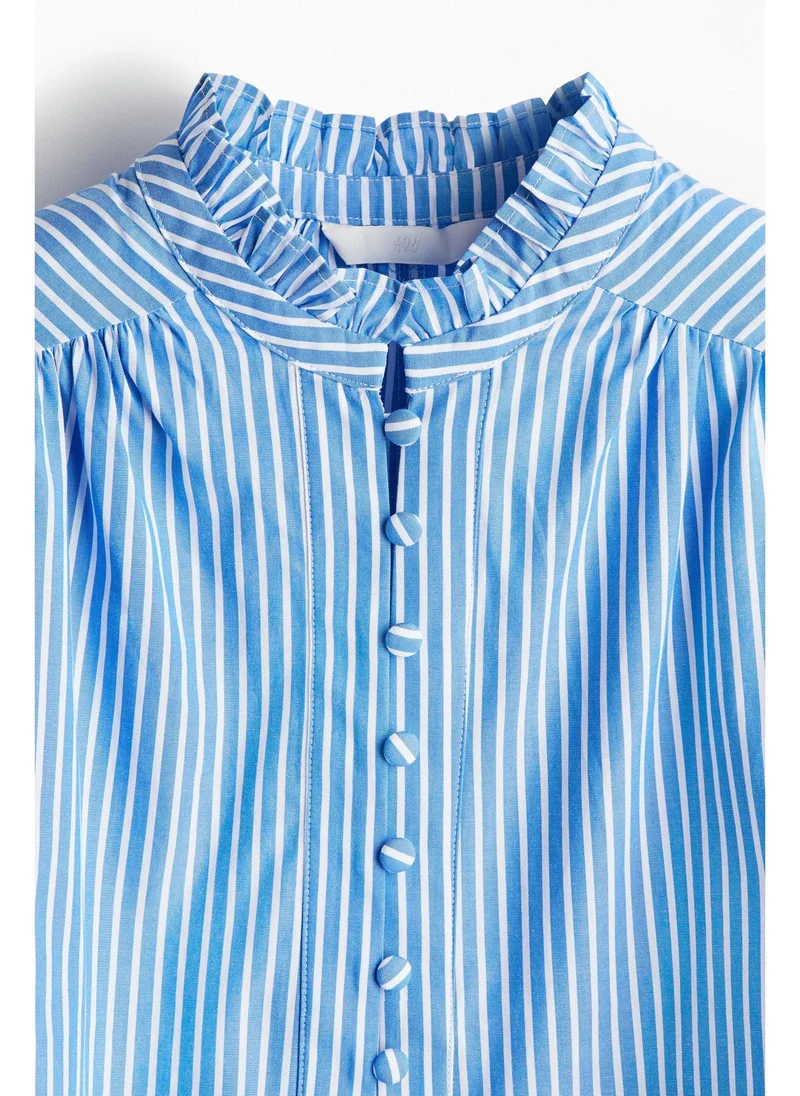 اتش اند ام Frilled-collar cotton blouse