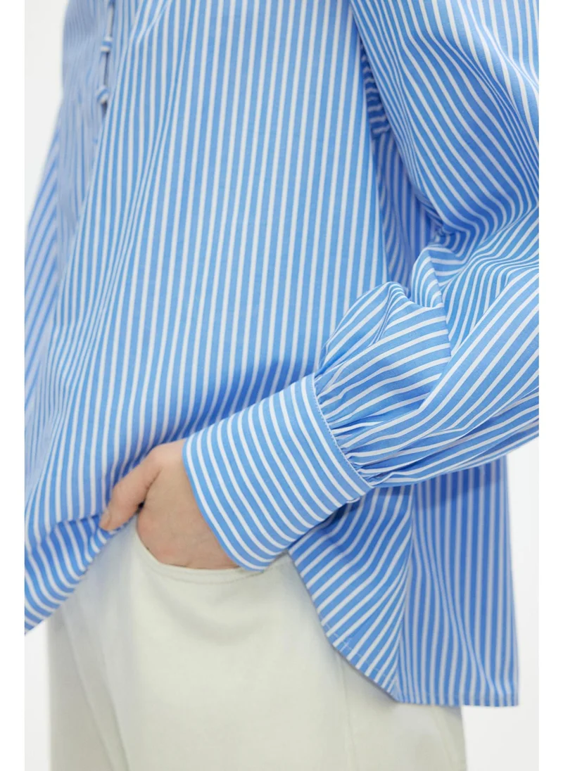 اتش اند ام Frilled-collar cotton blouse